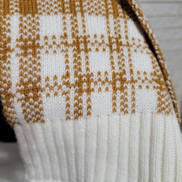 Timberland scarf wheat plaid check fall winter unisex 10" x 68 " EUC - Picture 6 of 12